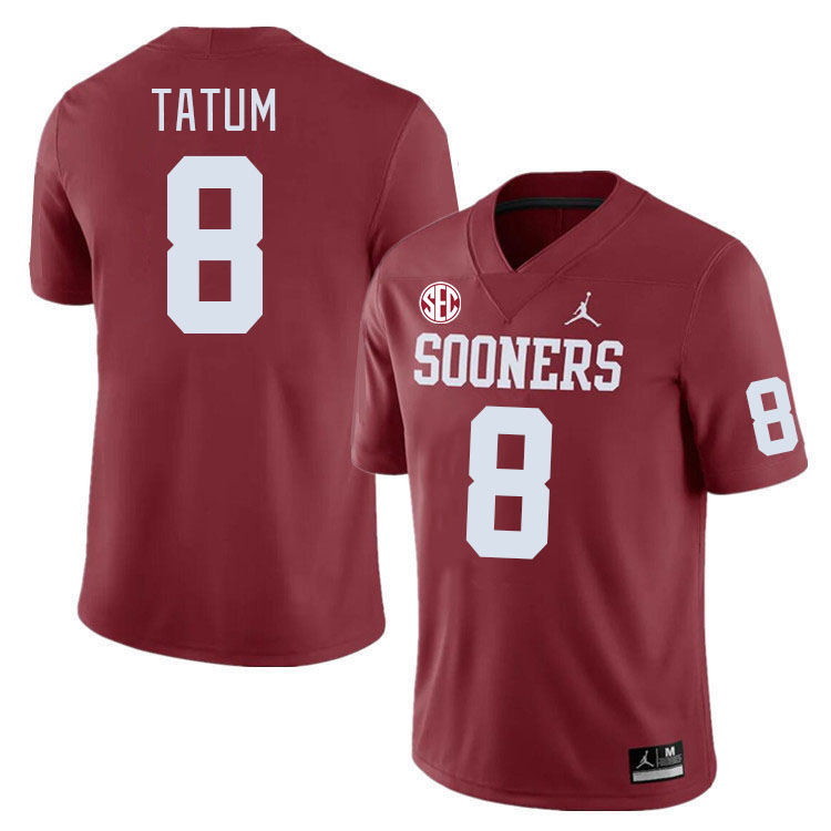 #8 Taylor Tatum Oklahoma Sooners 2024 SEC Conference College Football Jerseys-Crimson